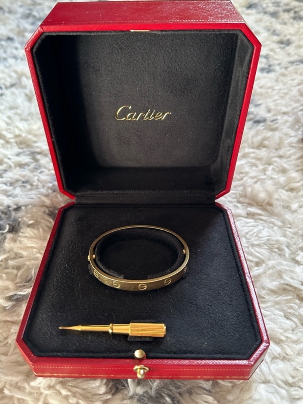Cartier Gold Love Bracelet with Red Box
